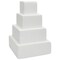 4 Tier Square Foam Cake Dummy Set, 4" 6" 8" 10" Fake Wedding Cake Dummies for Display, Decorating, 14.4" Tall Dummies (White)
